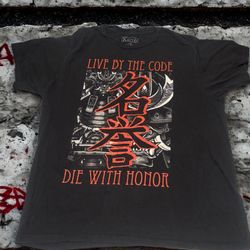  Keito Samurai Graphic Tee – “Live By The Code, Die With Honor” (Size L)