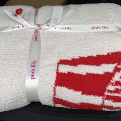 Pink Lily Throw Blanket French Fries Design 