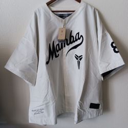 4XL Nike Kobe Bryant Mamba Baseball Men's Jersey Beige Black Organic Cotton