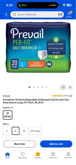Prevail pre fir large underwear