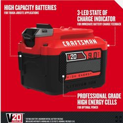 Craftsman Lithium Battery 9.0 Ah 20V