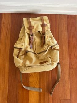 Canvas Backpack with Leather Accents