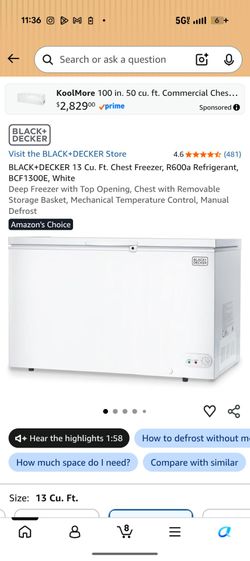 Black+decker 13 cu.ft deep fridge original price 1,100 need gone asap!!! Moving sale