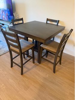 Counter Height Dining Table Set w/ 4 Chairs
