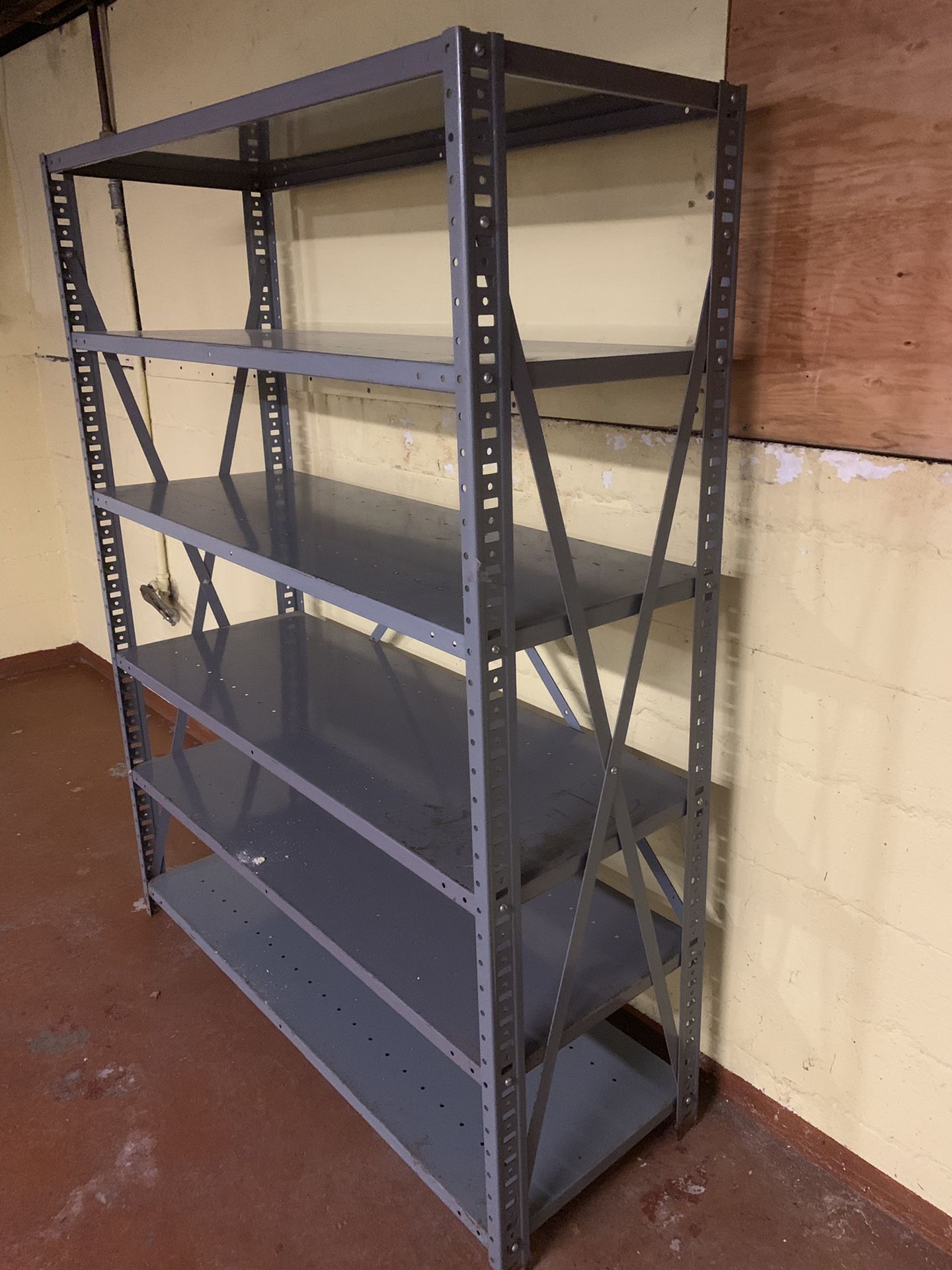 Metal garage shelves (2)