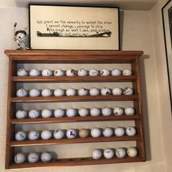 Solid oak Golf ball display rack 50 slots