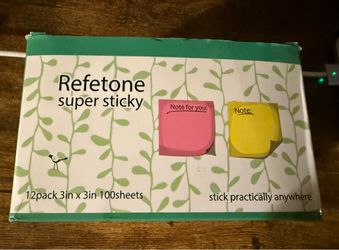 refetone super sticky note 100sheet 12pack