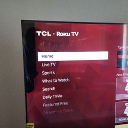 TCL 55 inch Roku Smart TV – Works, Screen Damage (Good for Spare / Garage)