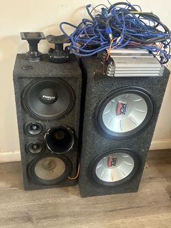 Complete Setup with Amps, Subs, & Cables