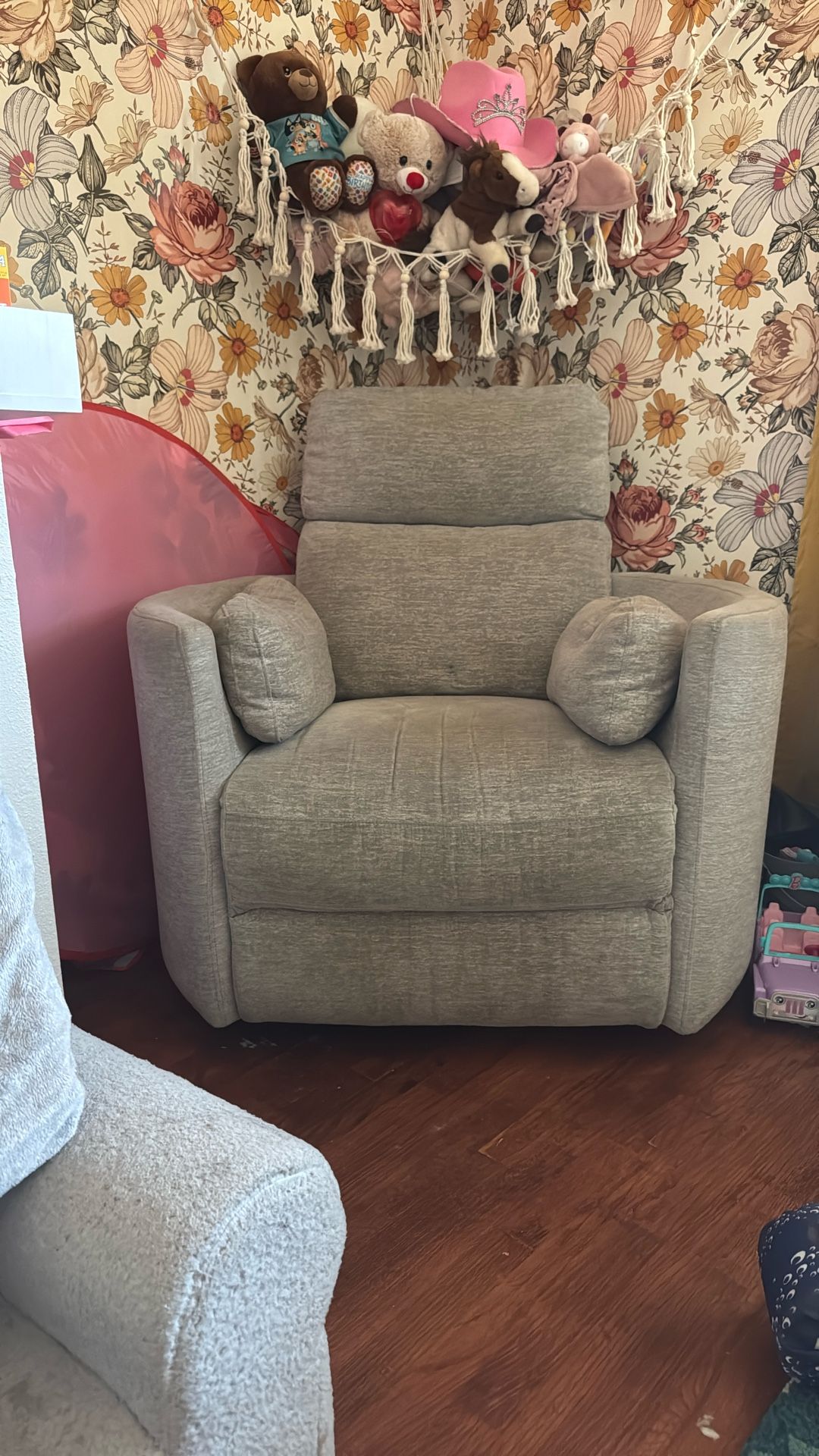 Living Spaces Swivel Recliner 