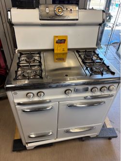 1950s Gaffers & Sattler Vintage Gas Stove Original White w/ Griddle