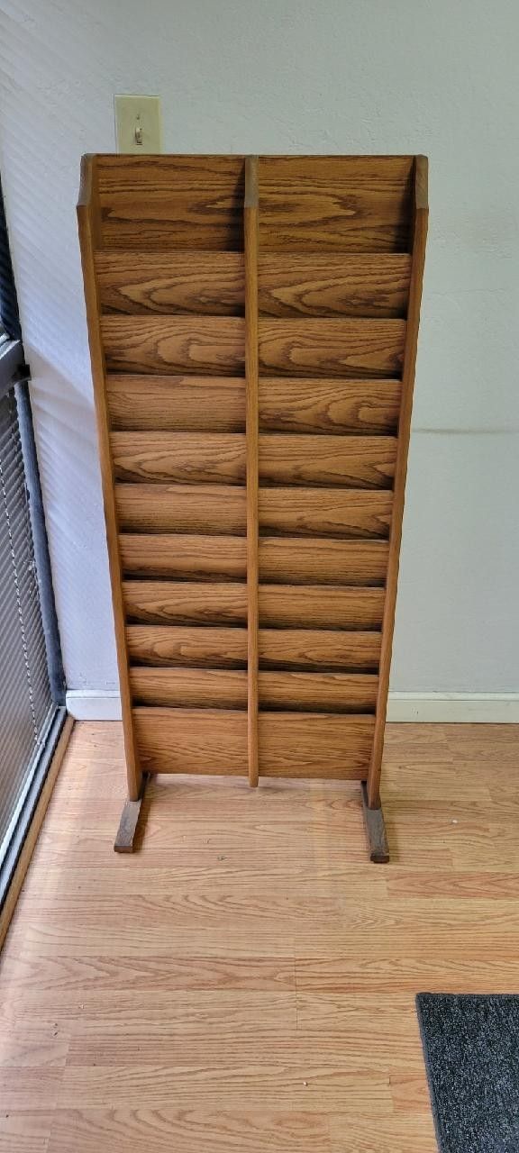Sturdy Oak Magazine Rack