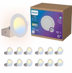 Brand new canless Philips 5 color temp 12 pack