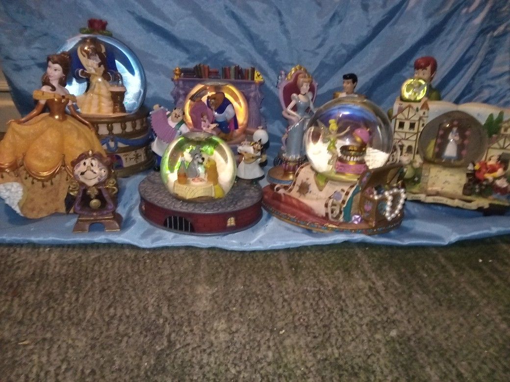 Disney Music Boxes And Snow Globes.