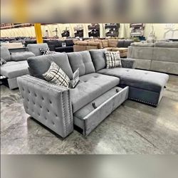 Gray color reversible convertible sectional sofa set with storage