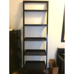 Crate & Barrel Sloane Leaning Bookshelf in Espresso