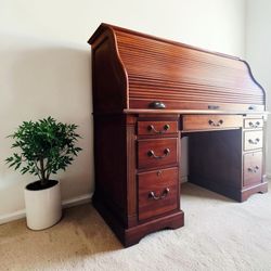 Elegant Roll-Top Desk/Executive Writing Desk