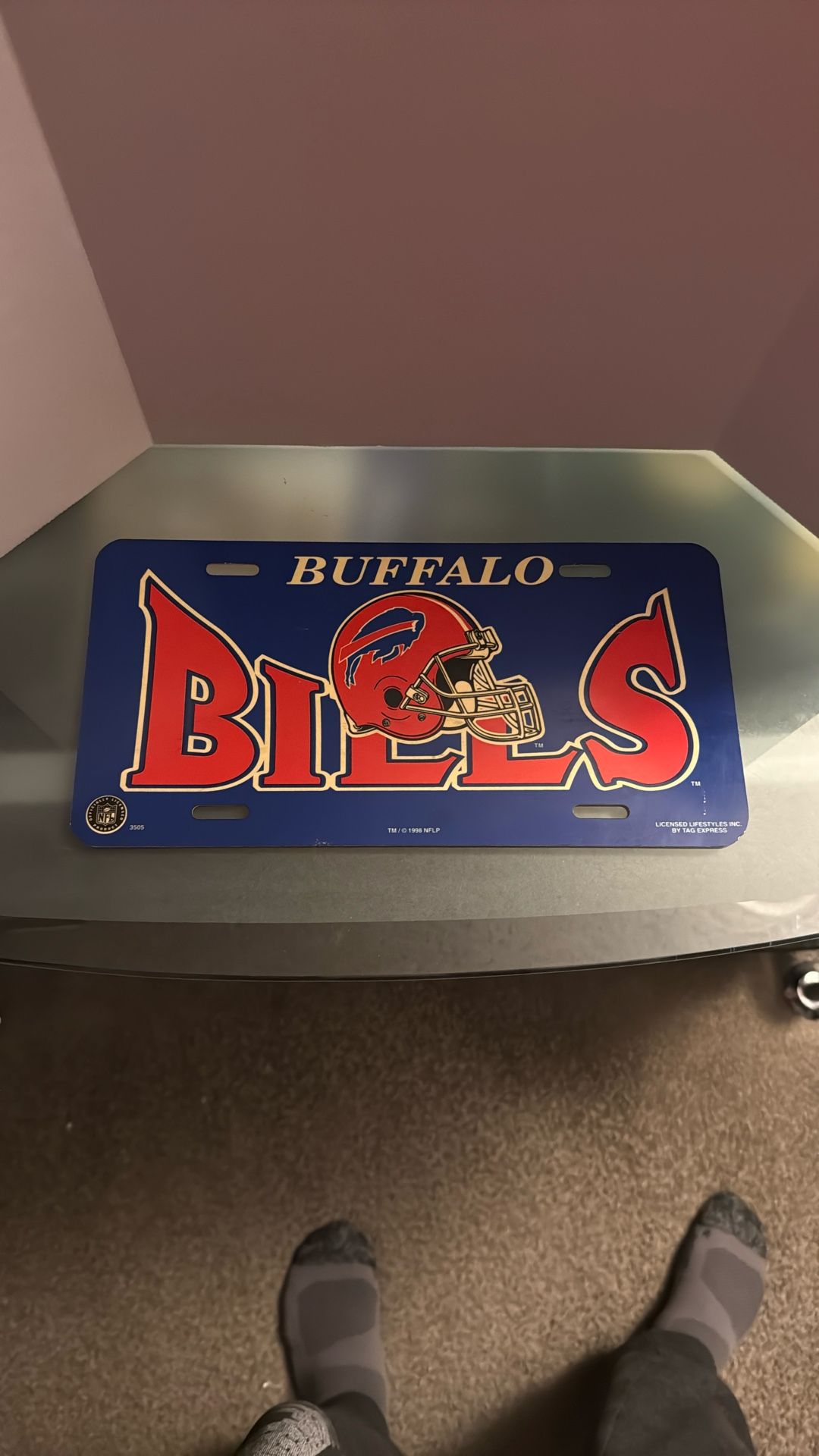 Old Buffalo Bills Plastic License Plate 1998