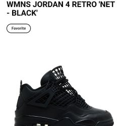 Women Jordan 4 All Black Nets 