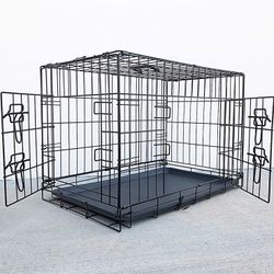 Brand New $40 Folding 30” Dog Cage 2-Door Folding Pet Crate Kennel w/ Tray 30”x18”x20”