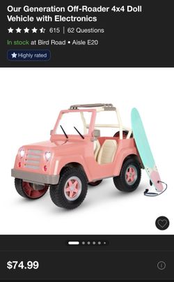 Our Generation Off-Roader 4x4 Doll Vehicle with Electronics Jeep Toy