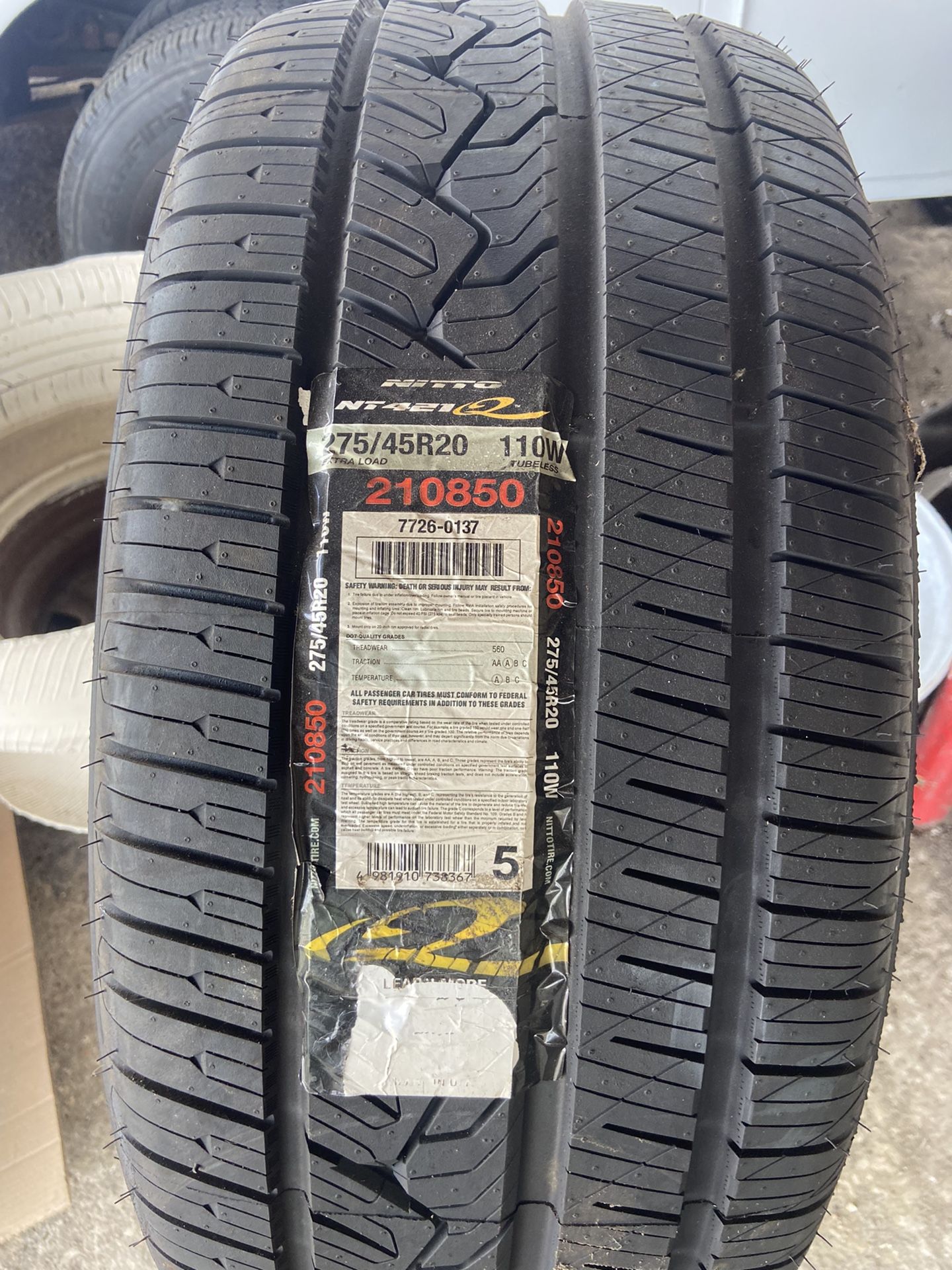 1. NEW TIRE 275/45/20 NITTO TIRE $150 CASH OBO 