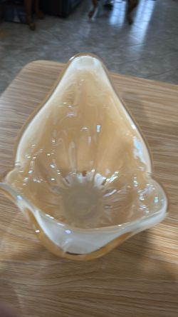Amber Art Glass Freeform Bowl