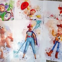 6 Toy Story Canvas Prints Disney Room Decor Nursery Children's Buzz Woody Pictures 