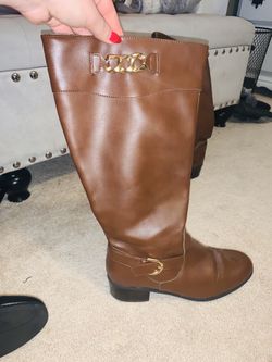 Women’s brown wide calf boots