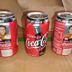 Vintage Nascar Ricky Rudd Coca-Cola 12 Oz. Cans