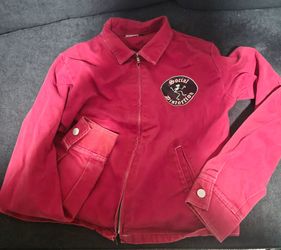 Women's Social Distortion Sick Girl Vintage Giant Brand Red Zip Up Workman's Jacket Medium