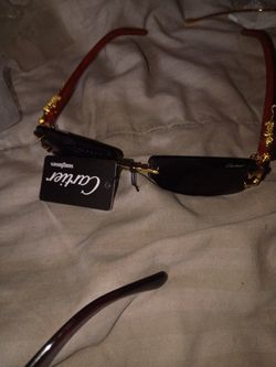 Wood Frame Cartier Glass  