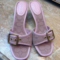 Brand New Pink Coach margot sandal heel