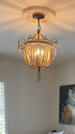 ballard designs beaded chandelier.