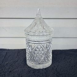 Godinger Dublin Biscuit Barrel Storage Canister Jar Clear 