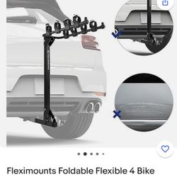 New Unopened Box - Fleximounts Foldable Flexible 4 Bike Hitch Rack for 2" Receivers