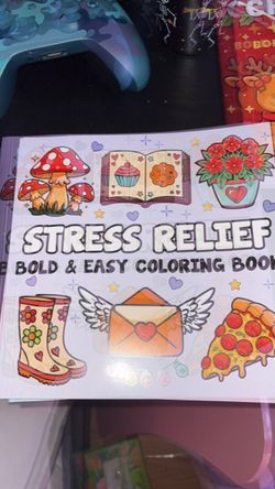 Stress Relief Bold & Easy Coloring Book