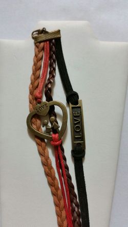 Leather Strand Charm Bracelet