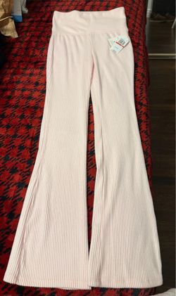 Brand New Pink Ribbed Flare Pants size XS