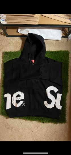 Supreme Black Big logo zipup