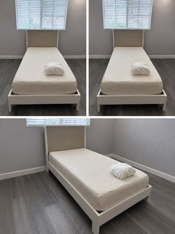 Twin Pottery Barn Milo Bed Frame + Mattress Bundle