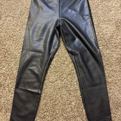 Abercrombie & Fitch Faux Leather High Rise Leggings Black Womens Size Medium
