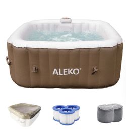 ALEKO - 4-Person 120-Jet 120 V Inflatable Hot Tub with Filters and Cover