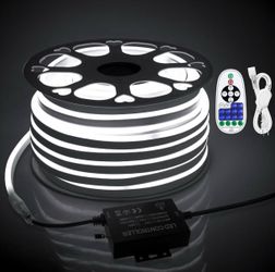 45m Outdoor Neon LED Rope Lights Waterproof 150ft AC 110V~130V Cold White Neon
