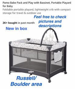 New in box Pamo Babe Pack and Play with Bassinet, Portable Playard for Baby Foldable.