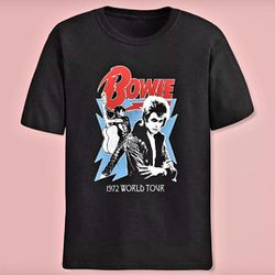 David Bowie 1972 World Tour Basic T-Shirt Size S 