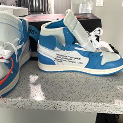 Blue off white store jordan 1 price
