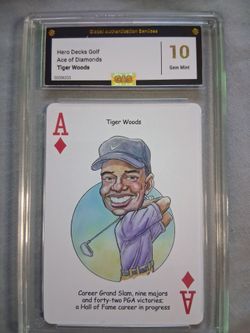Hero decks golf Tiger Woods ace of diamonds graded 10
