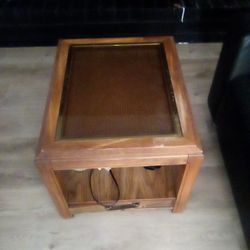 End Table - Side Table - Drawers - Glass Top
