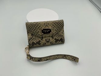 Michael Kors Brown Snake - Print  iPhone Wristlet Wallet